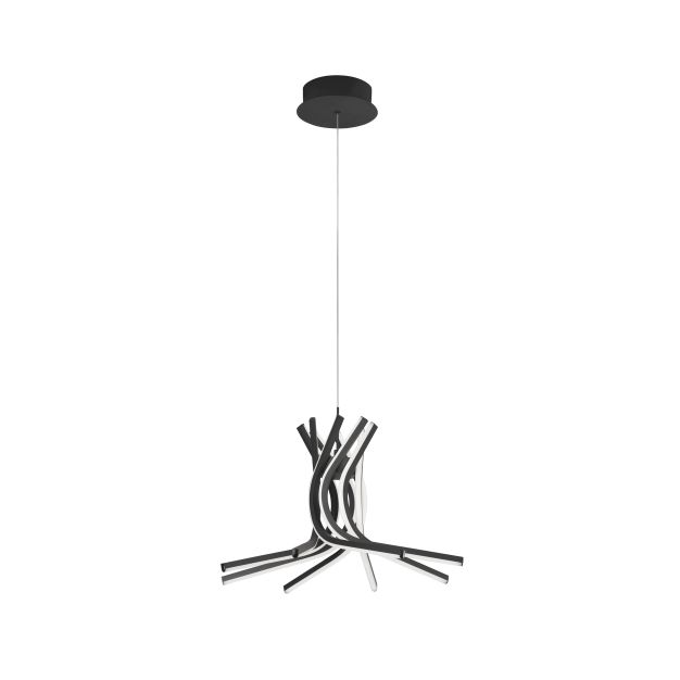 Nova Luce Norine - hanglamp - 50 x 150 cm - 50W dimbare LED incl. - zand zwart