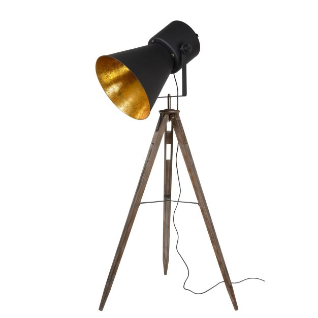 Lucide Marlowe - staanlamp - 43 x 55 x 170 cm - zwart en goud