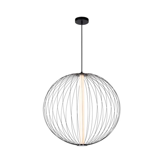 Lucide Carbony - hanglamp - Ø 60 x 180 cm - 10W LED incl. - zwart