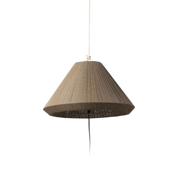 Faro Saigon - draagbare lamp met stekker - Ø 19 x 38 cm - IP65 - bruin