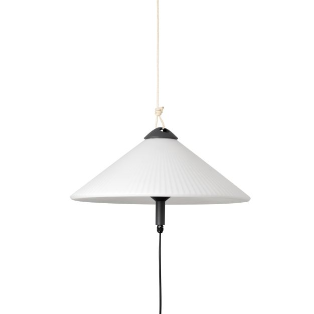 Faro Saigon - draagbare lamp met stekker - Ø 55 x 20 cm - IP65 - mat wit