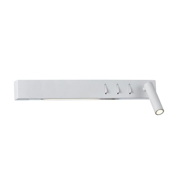 VK Lighting Bar - wandverlichting met rechtse leeslamp - 40 x 17 x 5 cm - 3W + 2x6W LED incl. - wit