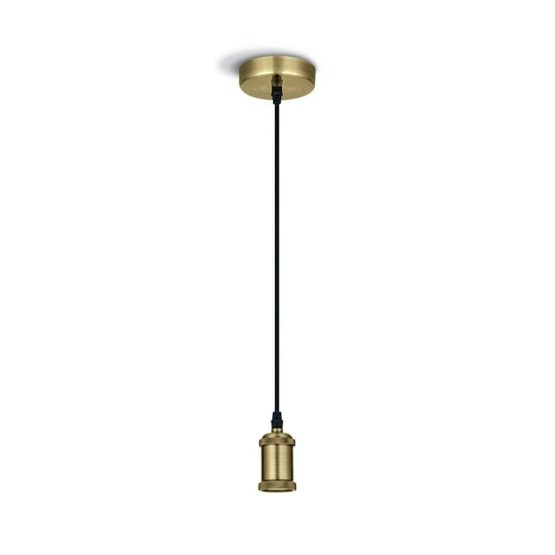 ONE Light E27 Pendant Kit - hanglamp - Ø 10 x 200 cm - geborsteld messing