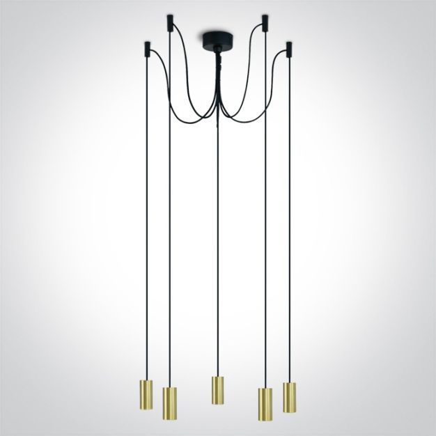 ONE Light E27 Pendant Tubes - hanglamp - Ø 4,2 x 209,5 cm - geborsteld messing