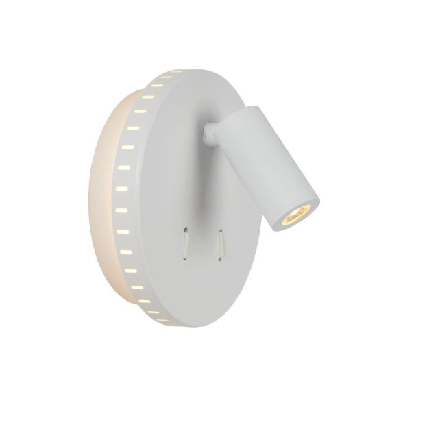 Lucide Bentjer - wandlamp -Ø 14 x 10,5 cm - 6W + 3W LED incl. - wit