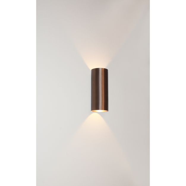 Artdelight Brody2 - wandverlichting - 7,2 x 7,2 x 18 cm - 2 x 4W dimbare LED incl. - IP54 - brons geborsteld