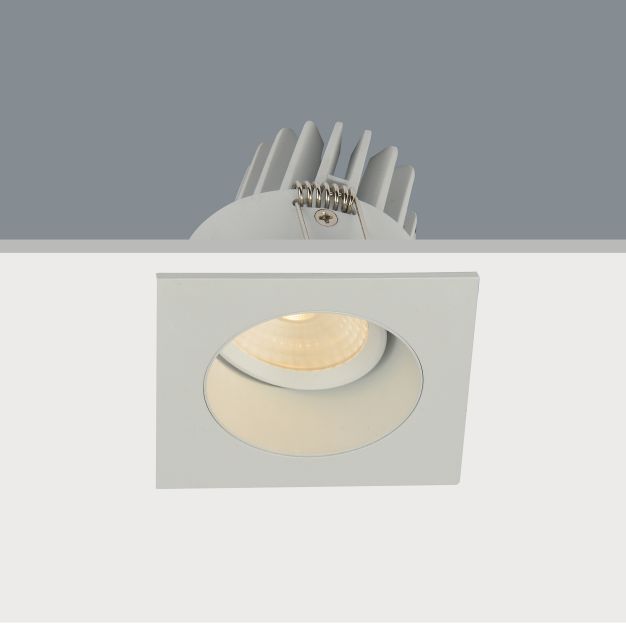 Artdelight Venice 2808 - inbouwspot - 80 x 80 mm, Ø 68 mm inbouwmaat - 8W dimbare LED incl. - IP44 - wit