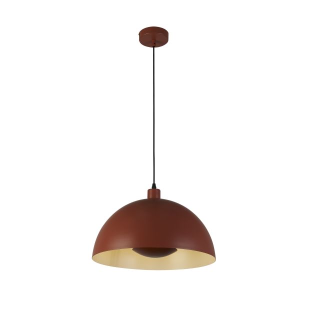 Searchlight Mars - hanglamp - Ø 40 x 150 cm - gebrand oranje en crème