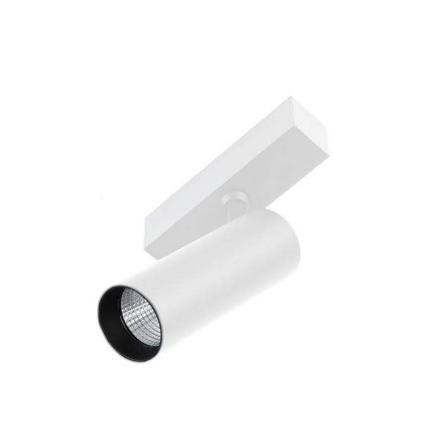 Faro Neso Hole - spot voor magnetische rail - Ø 5 x 11 x 16,3 cm - 10W DALI dimbare LED warm wit (3000K) incl. - 36° lichtbundel - wit