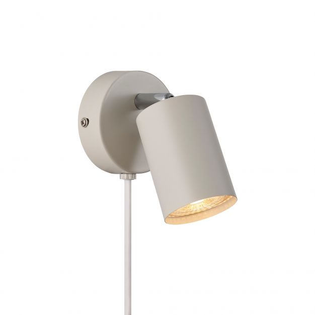 Nordlux Explore - wandlamp met schakelaar -  Ø 8 x 14,5 cm - beige