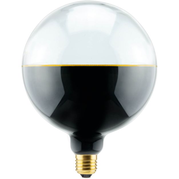 Segula LED lamp - 2Tone Globe - Ø 14,5 x 21 cm - E27 - 6W dimbaar - 1900K - zwart en transparant