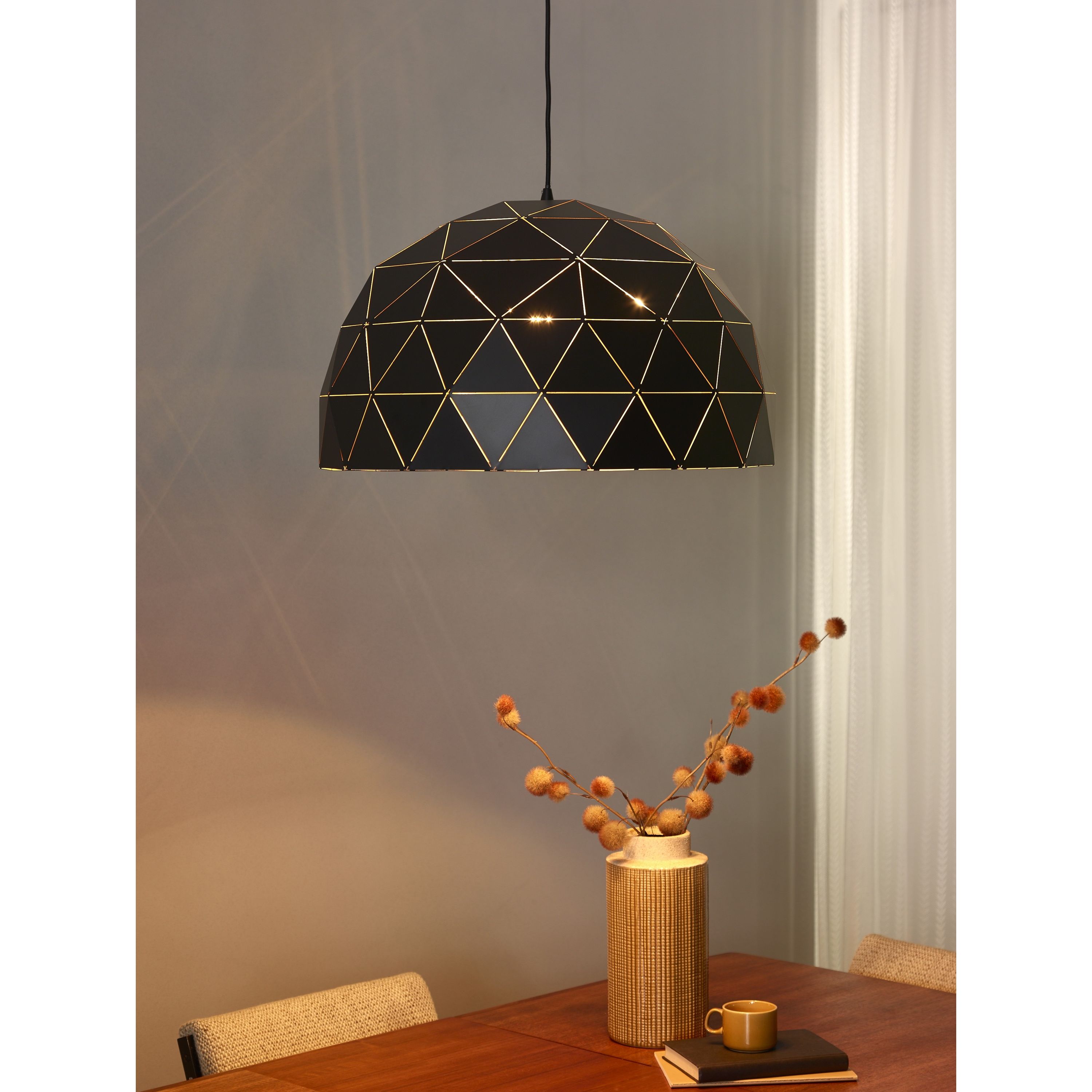 Lucide Otona grote hanglamp Ø 60 x 160 cm zwart Lichtkoning