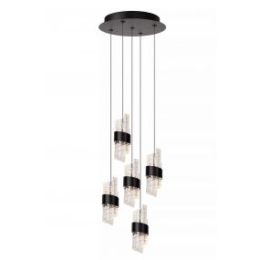 Lucide Kligande - hanglamp - Ø 30 x 150 cm - 5 x 7,8W LED incl. - zwart 