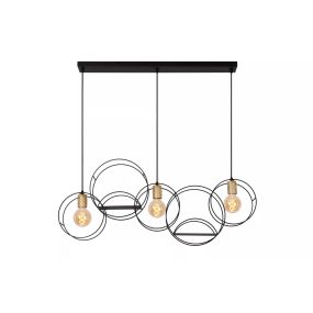 Lucide Circle - hanglamp 3L - 104 x 15 x 160 cm - zwart 