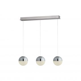 Searchlight Marbles - hanglamp - 80 x 18 x 150 cm - 3 x 12W dimbare LED incl. - chroom