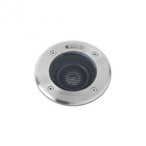 Faro Geiser Orientable - ronde grondspot voor buiten - Ø 130 mm, Ø 165 mm inbouwmaat - 7W LED incl. - IP67 - satijn inox - 10 graden