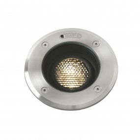 Faro Geiser Orientable - ronde grondspot voor buiten - Ø 130 mm, Ø 165 mm inbouwmaat - 7W LED incl. - IP67 - satijn inox - 38 graden