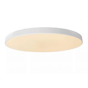 Lucide Unar - plafondverlichting - Ø 80 x 5 cm - 80W dimbare LED incl. - 3 stappen dimmer - wit 