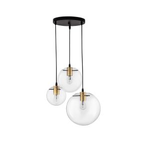 Nova Luce Mirale - hanglamp - Ø 42,5 x 170 cm - goud en zwart