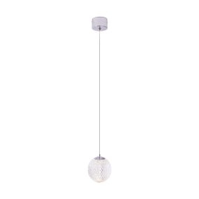 Maxlight Nobile - hanglamp -Ø 11,5 x 170 cm - 6W LED incl. - chroom