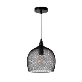 Lucide Mesh medium - hanglamp - Ø 22 x 150 cm - zwart