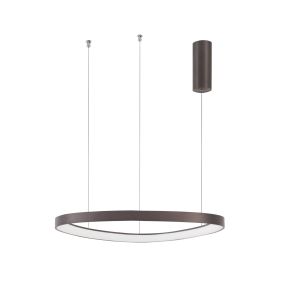 Nova Luce Esteva - hanglamp - Ø 65 x 150 cm - 48W dimbare LED incl. - koffie bruin