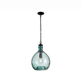 Nova Luce Naples - hanglamp - Ø 28 x 250 cm - groen-blauw