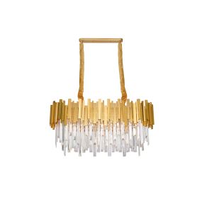 Nova Luce Grane - hanglamp - 80 x 30 x 120 cm - goud en transparant