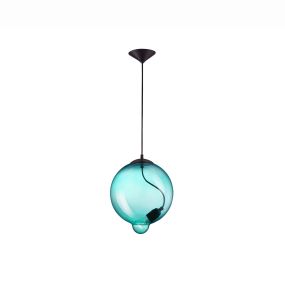 Nova Luce Goccia - hanglamp - Ø 25 x 180 cm - muntgroen en zwart