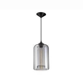 Nova Luce Fumo - hanglamp - Ø 18 x 190 cm - grijs en zwart