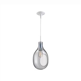 Nova Luce Fumo - hanglamp - Ø 23 x 205 cm - grijs en wit