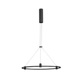 Nova Luce Dion - magnetische cirkelvormige structuur - Ø 60 x 120 cm - 60W LED incl. - zandzwart