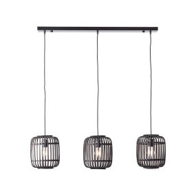 Brilliant Woodrow - hanglamp - 105 x 21,5 x 125 cm - donker hout en zwart