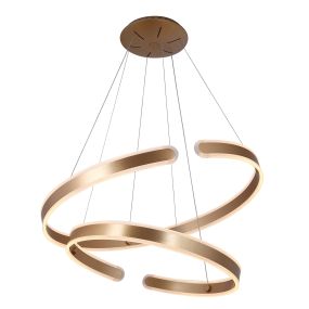 Maxlight Sydney - hanglamp - Ø 80 x 120 cm - 41W + 51W LED incl. - goud