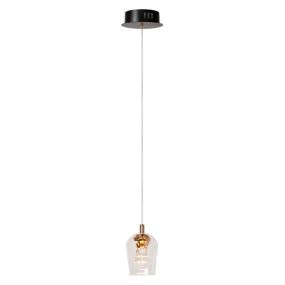 Lucide Berliane - hanglamp - Ø 13 x 164,5 cm - 4W dimbare LED incl. - transparant en goud