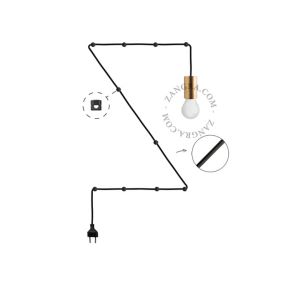 Zangra - wand/hanglamp - 10 m - messing en zwart