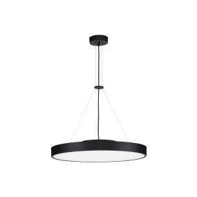 Nova Luce Perfect Profile - hanglamp op afstandsbediening (excl.) - Ø 40 x 120 cm - 24W dimbare LED incl. - 2700K-6000K - zwart