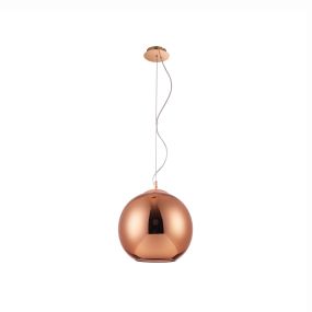 Nova Luce Argento - hanglamp - Ø 40 x 140 cm - koper