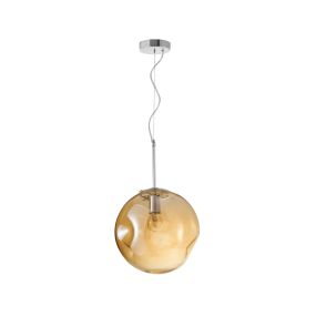 Nova Luce Mayan - hanglamp - Ø 30 x 120 cm - chroom en champagne