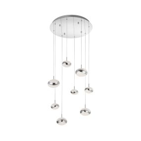 Nova Luce Delano - hanglamp - Ø 35 x 150 cm - 54W LED incl. - chroom