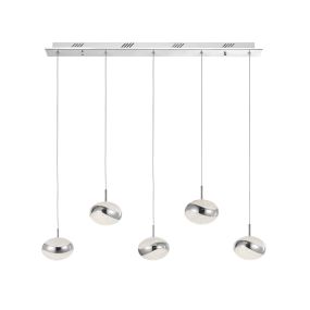 Nova Luce Delano - hanglamp - 88 x 9 x 140 cm - 40W LED incl. - chroom