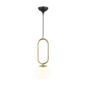 Design for the People Shapes 27 - hanglamp - Ø 27 x 368,5 cm - wit en messing