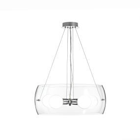 Nova Luce Chiara - hanglamp - Ø 50 x 100 cm - chroom en transparant