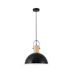 Faro Margot - hanglamp - Ø 41,5 x 20 cm - mat zwart en lichtbruin