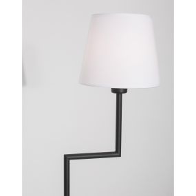 Nova Luce Savona - staanlamp - 35 x 18 x 150 cm - wit en zand zwart