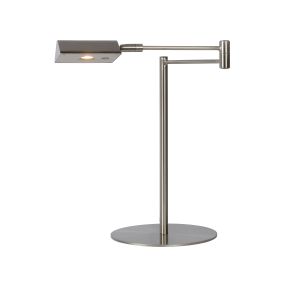 Lucide Nuvola - bureaulamp - 20 x 20 x 38 cm - 9W dimbare LED incl. - satijn chroom