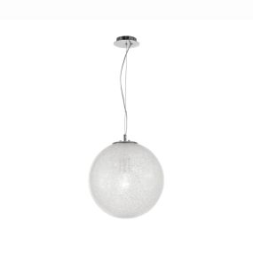 Nova Luce Frozen - hanglamp - Ø 40 x 120 cm - transparant en chroom