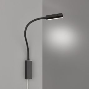 Fischer & Honsel Raik - wandverlichting met gebarencontrole - 4 x 4 x 57 cm - 5W LED incl. - mat zwart (laatste stuk!)