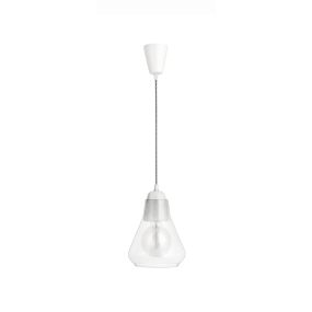 Nova Luce Marmol - hanglamp - Ø 30 x 120 cm - transparant en wit