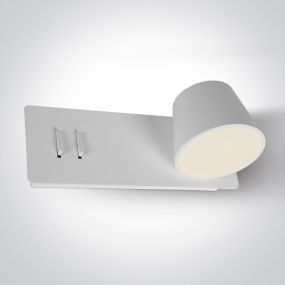 ONE Light Reading Spots - wandverlichting met schakelaar - 22 x 12 x 8 cm - 6W + 4W LED incl. - wit